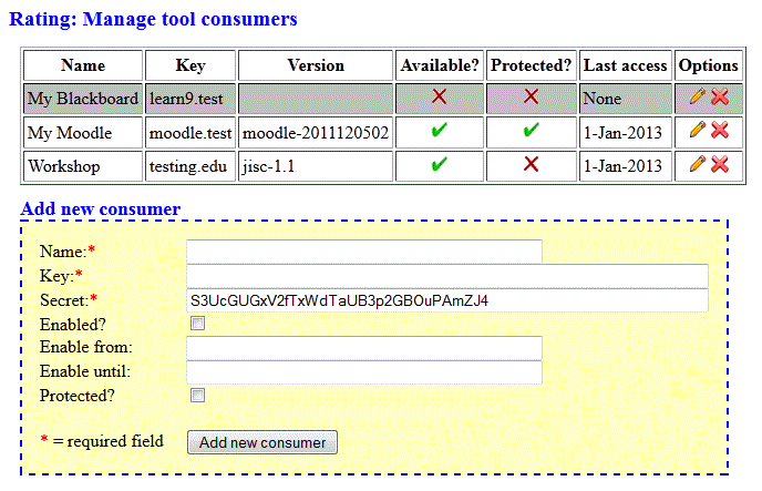 Sample manage tool consumers page