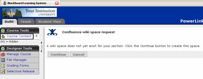 Create wiki space confirmation reqest