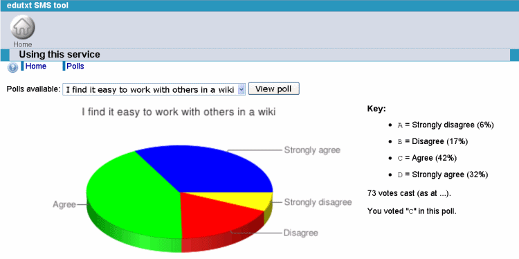 Sample view of poll results page