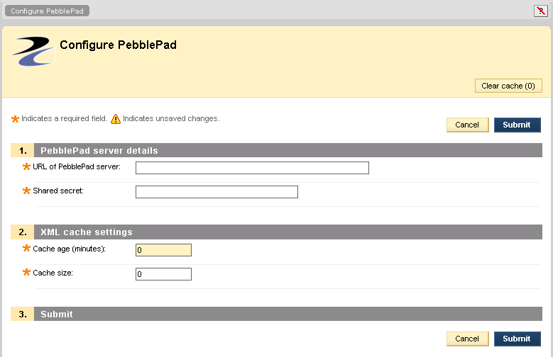 Sample configuration page